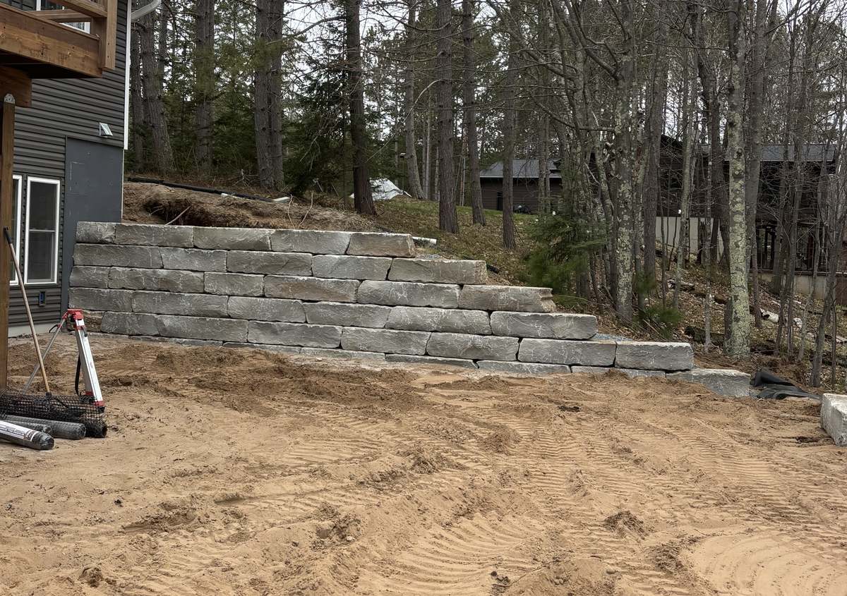 12" Milled Gray Horizon wall, mid-build