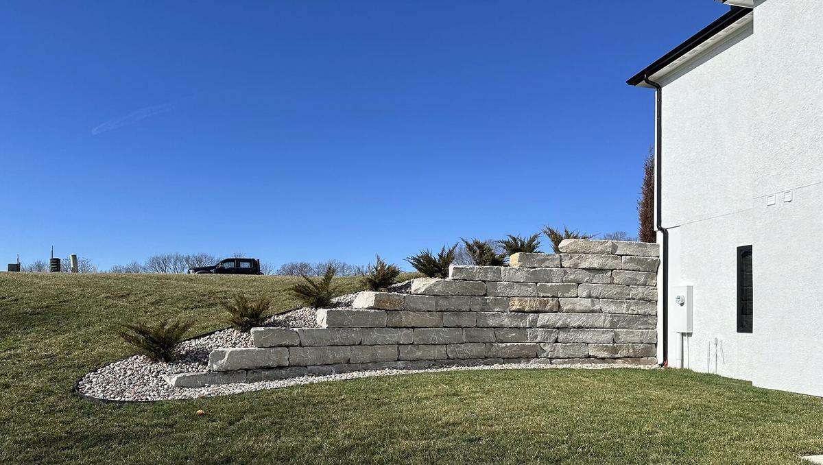 Milled Gray Horizon limestone with sawn ends